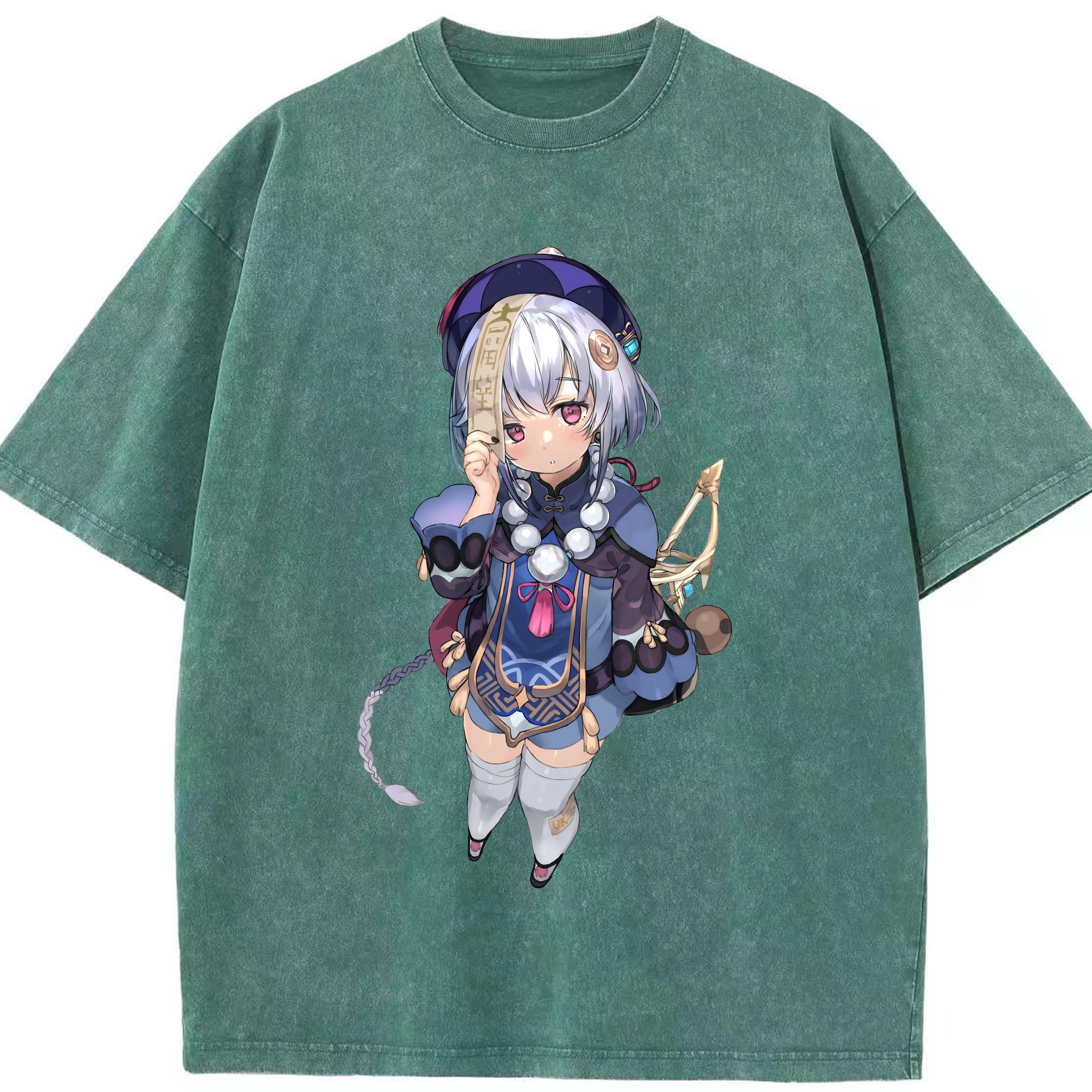 げんし神 七七 なな  genshin Nana 綿100% ヴィンテージ風 半袖Tシャツ（フロントプリント）